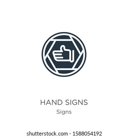 Hand signs icon vector. Trendy flat hand signs icon from signs collection isolated on white background. Vector illustration can be used for web and mobile graphic design, logo, eps10