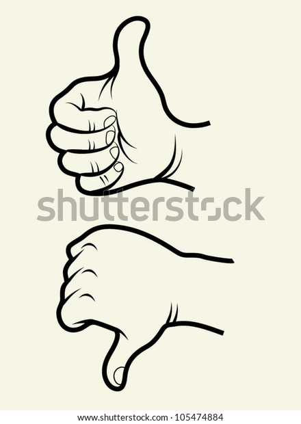 Hand Signs Vector Good Bad Symbol Stock Vector (royalty Free) 105474884