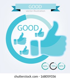 Hand signs vector. Good concept.