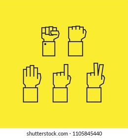 Hand Gestures Icon Set Stock Vector (Royalty Free) 730041310