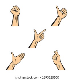 hand signs. vector illustration