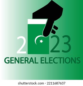 HAND SILHOTTE with text 2023 general elections.