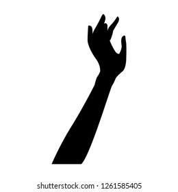 Hand up silhouette