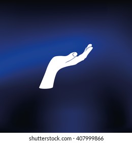 Hand silhouette.