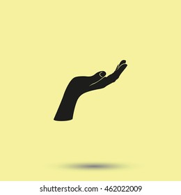 Hand silhouette.