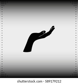 Hand silhouette.