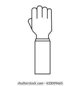 Hand up silhouette
