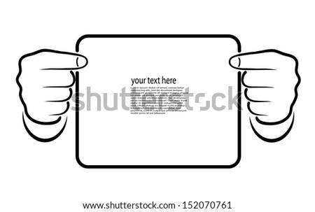 hand silhouette with a banner