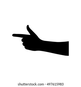Hand silhouette direct  - vector illustration