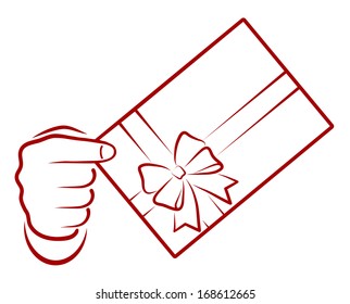 hand silhouette with an envelope