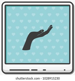 Hand silhouette flat vector icon.
