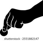 Hand Silhouette Giving a Coin 