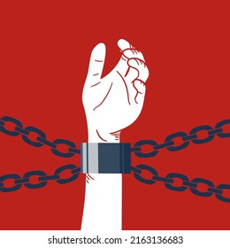 Hand Silhouette Handcuffed Chained Stock Vector (Royalty Free ...