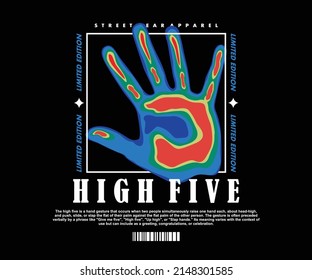 Hand Silhouette High Five T Shirt Design, Vector Graphic, Typographic Poster Or Tshirts Street Wear And Urban Style