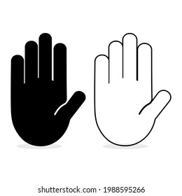 hand silhouette icon isolated on white background. vector illustration