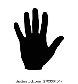 Icono de silueta de mano – Símbolo de contorno negro en forma de palma