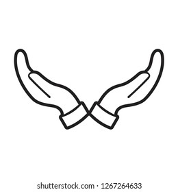 Hand silhouette icon vector