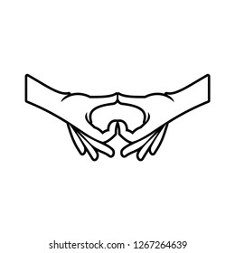 Hand silhouette icon vector