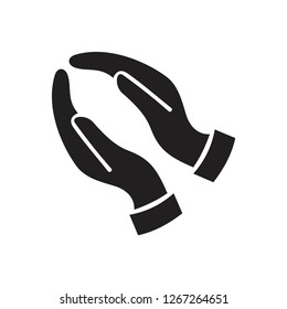 Hand silhouette icon vector