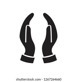 Hand silhouette icon vector