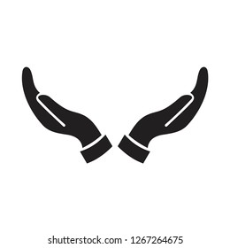 Hand silhouette icon vector