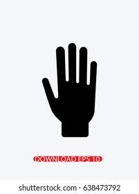 Hand silhouette icon, Vector