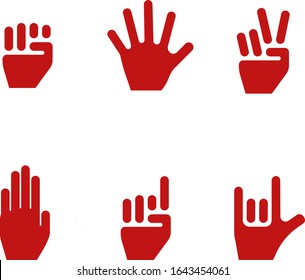 Hand Silhouette - Hand Icons Set