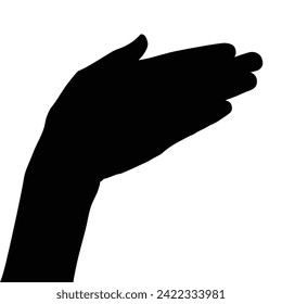 hand silhouette isolated on white, Vector collection of human hands of different gestures, hands gesturing black, Black hands silhouettes, vector illustration