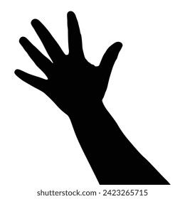 hand silhouette isolated on white, Vector collection of human hands of different gestures, hands gesturing black, Black hands silhouettes, vector illustration