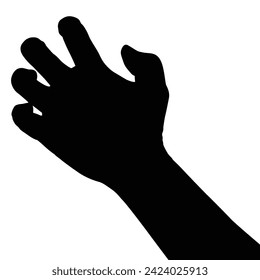 hand silhouette isolated on white, Vector collection of human hands of different gestures, hands gesturing black, Black hands silhouettes, vector illustration