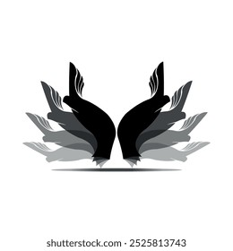 Diseño del logotipo de la silueta de la mano, Ilustración vectorial