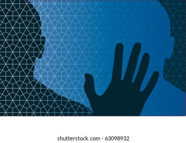 Hand silhouette of man