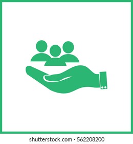 hand and the silhouette of a men