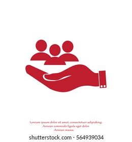 hand and the silhouette of a men