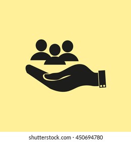hand and the silhouette of a men, social media