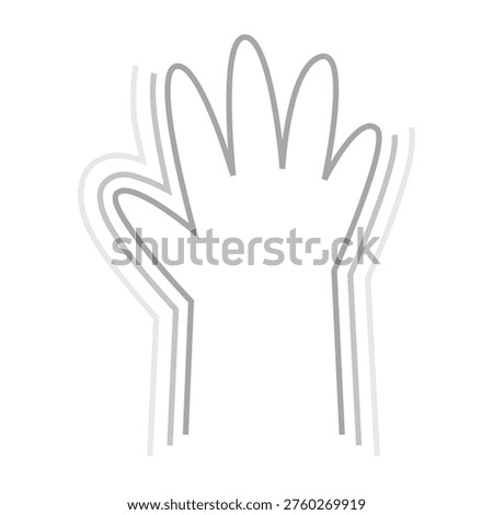 Hand silhouette with motion symbolizing tremor, shaking. Essential tremor, Parkinson's desease, neurological disorder, anxiety, stress, instability, loss of motor control concept.