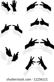 hand silhouette on white background