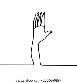 hand silhouette with one direction lines