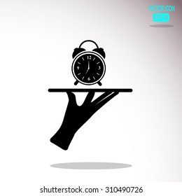 hand silhouette presenting beautiful gift pack concept