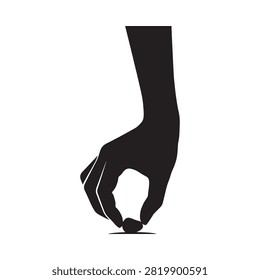 Hand Silhouette Reaching For Object Black And White Graphic