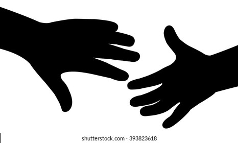 Hand In Hand Silhouette Vector