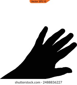 Silueta de mano, Ilustración vectorial. Diseño de Vector para póster, Anuncio,