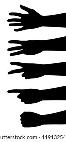 Hand silhouette vector set