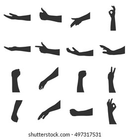 Hand Silhouette Vector Set Stock Vector (royalty Free) 497317531 