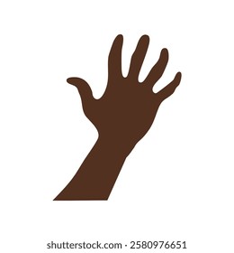 Hand Silhouette Vector Set – Black and Brown Human Hand Gestures in Various Poses