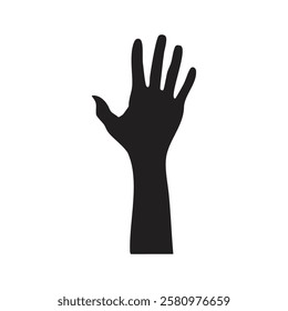 Hand Silhouette Vector Set – Black and Brown Human Hand Gestures in Various Poses