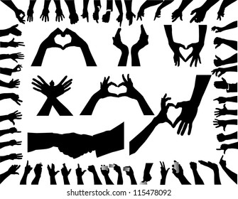 Hand silhouettes