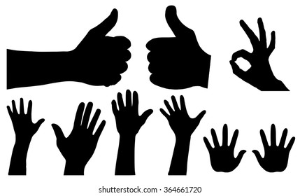 Hand silhouettes