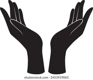 Siluetas de mano Gestos elegantes. Ilustración vectorial en blanco y negro.