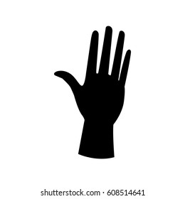 Hand silhouettes icon. Hand gesture isolated on white background